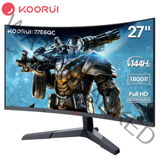 KOORUI 1800R 커브드 QHD 리얼 144Hz/MPRT 1ms 게이밍 모니터 27E6QC 블랙 [초광시야각/전용게임시스템 탑재]