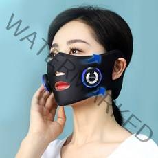 keka V라인 얼굴 마사지 마스크 리프팅 EMS 저주파 펄스 진동 케어 무선 USB충전식, 4201, 블랙