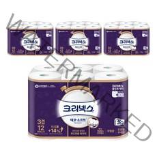 크리넥스 천연펄프 3겹 데코&소프트 와이드 35m, 12롤, 4팩