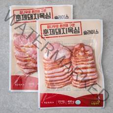 노랑오리 훈제돼지목심 바베큐 슬라이스, 400g, 2개