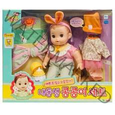 콩순이 영실업 예쁜 옷 입고 외출할까 내동생 콩콩이 세트, 혼합색상