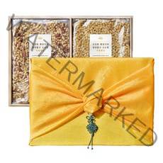자연우리 가평잣 1kg(황잣+백잣) 보자기 선물세트 햇잣, 1개, 1kg