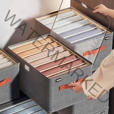 무타공마켓 투명 덮개형 탄탄한 옷정리함 옷장 수납 정리 트레이 리빙박스, 셔츠용 9칸, 그레이, 1개