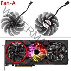 SSH AMD 그래픽카드 메인보드 노트북 Asrock AMD Radeon RX 6700 6800 XT 팬텀 게임용 비디오 카드 팬 케이스 포함 85MM RX6700XT 6800X, Fan  A+RGB+Black
