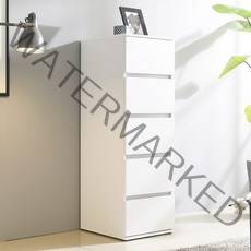 브랜디하우스 광폭 데일리 5단 틈새서랍장 400, 화이트