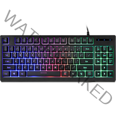 앱코 HACKER K150 텐키리스 레인보우 LED 게이밍 멤브레인 키보드, 블랙