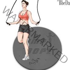 BBEDA 홈트 실내 줄넘기매트 8mm 원형 미끄럼방지 TPE 운동매트, 그레이