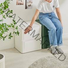 씨밀렉스 래폴드 터치 오픈 리빙박스 35L, 무디화이트, 2개