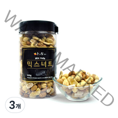 논앤밭위드 하루신선견과 믹스너트 대, 500g, 3개