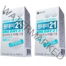 종근당건강 원데이21 멀티비타민 & 미네랄, 60정, 2통