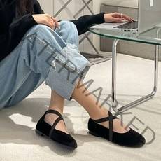 [당일출고] 꼼꼼구두 뮤즈 둥근코 편한 메리제인 벨벳 밴딩 플랫슈즈(1.5cm)