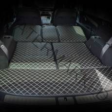 아이빌 제네시스 GV80 신형퀼팅 4D 자동차 트렁크매트 + 2열등받이 풀세트, 5인승 일체형, 블랙+레드