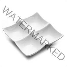 심플아이콘 모던 정사각 4절 접시, 화이트