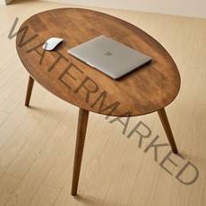 피카소 타원형 원목 거실 원형 카페 원목테이블, 월넛