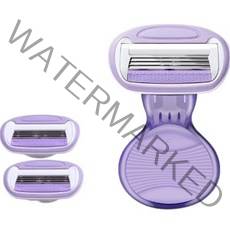 여성용 바디 미니 면도기 퍼플 + 날 2p + 케이스 세트, 1세트