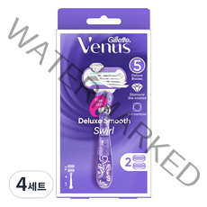질레트 비너스 스월 여성용 면도기 핸들1입 + 면도날2입, 4세트