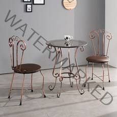 인퍼니처 [러브테이블+의자 세트] 2인용 티테이블 부부테이블 베란다테이블 원형테이블 카페테이블 셋트 거실테이블, 추천J- 동터치 유리