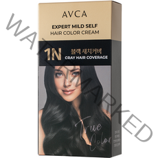 아브카 엑스퍼트 순한 셀프 염색 새치 전용 염모제, 블랙, 1개