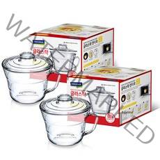 글라스락 렌지쿡 계란찜 전자레인지 용기 705ml, 투명, 2개