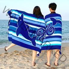 바캉스 Best 커플 특대형 비치타올, 춤추는고래, 2개