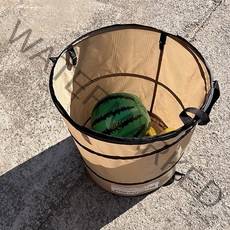 그린올리브 캠핑 빈티지 쓰레기통 팝업 쓰레기봉투걸이 폴딩바스켓 접이식 60리터, 라이트카키60리터