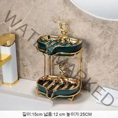 노점상 공급원 경량 럭셔리 선반 벽걸이 화장실 펀칭프리 벽걸이 욕실수납세트 크리에이티브 홈, 그린 플래팅 이중 비누 케이스, 1개