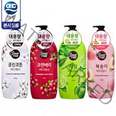애경 [샤워메이트] 대용량 바디워시 1.2kg (클린코튼/크랜베리/복숭아/라임) x 2개, 라임