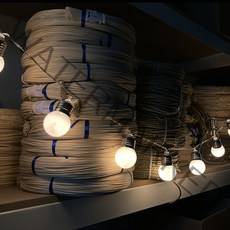 라탄 전등갓 꼬마전구 10구 4cm x 1.5m, 옐로우