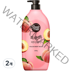 샤워메이트 복숭아 바디워시 과일향, 1200g, 2개