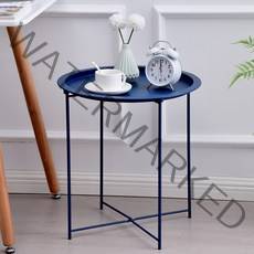마벨인홈 북유럽 사이드 스틸 원형 테이블, 네이비