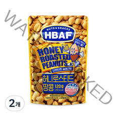 HBAF 넛츠 앤 스낵스 허니로스티드 땅콩, 2개, 120g