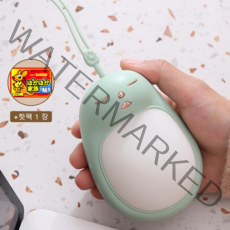 Ryusei 귀여운 유니콘 전기 손난로 USB 충전식 휴대용 겨울용 전기 핫팩 5012, 흰배, 1, 녹색