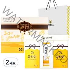 꿀타민 제주벌꿀 스틱 선물세트 8호 12g x 21p + 쇼핑백, 2세트