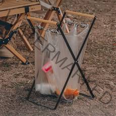 청년리빙 접이식 철제 캠핑 쓰레기봉투걸이, 화이트