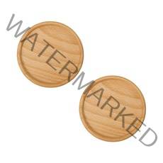 아리코 우드 컵받침 2p, 고급형라운드